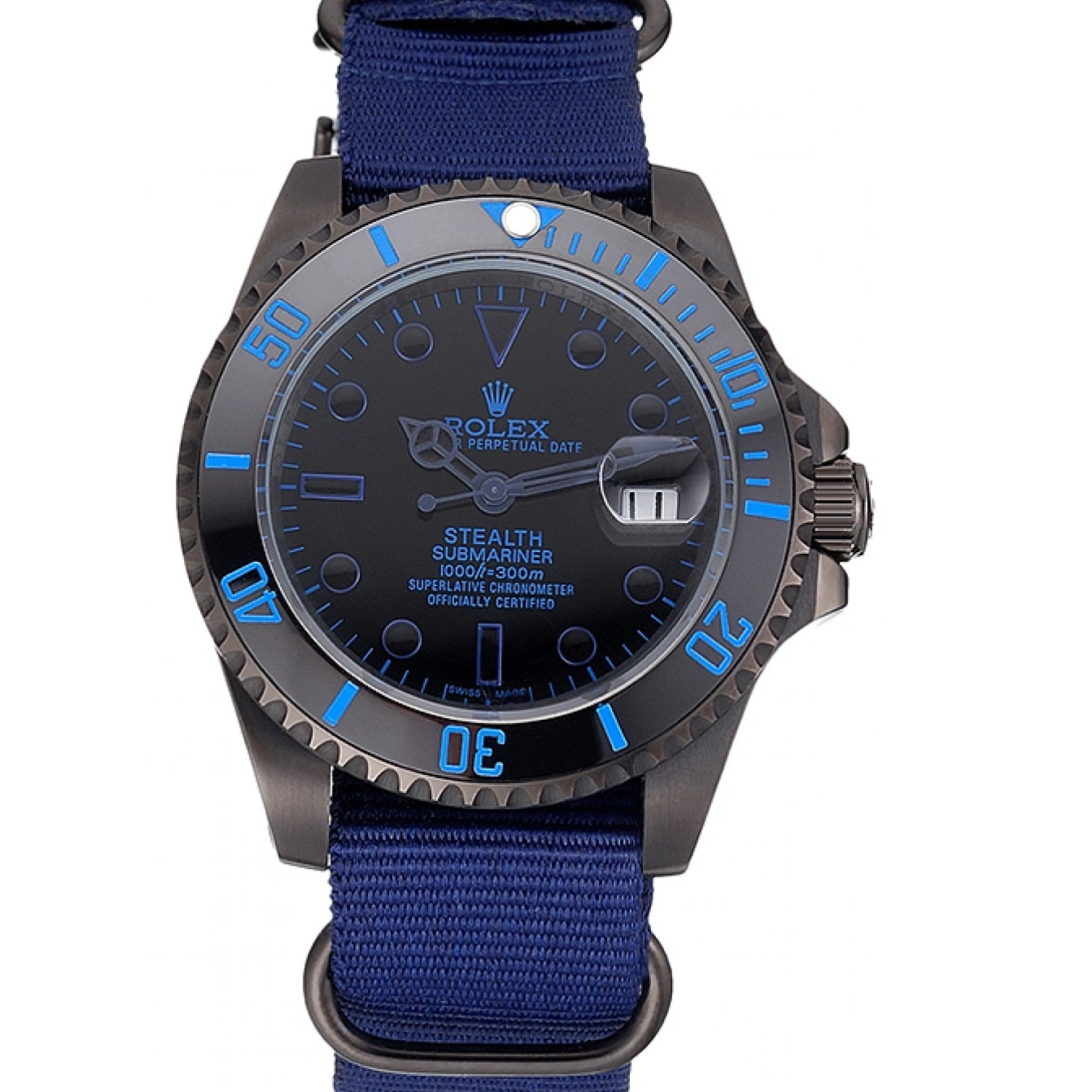 Good copy rolex watches Strap 622008 Blue Submariner Stealth Rolex Nylon 0802